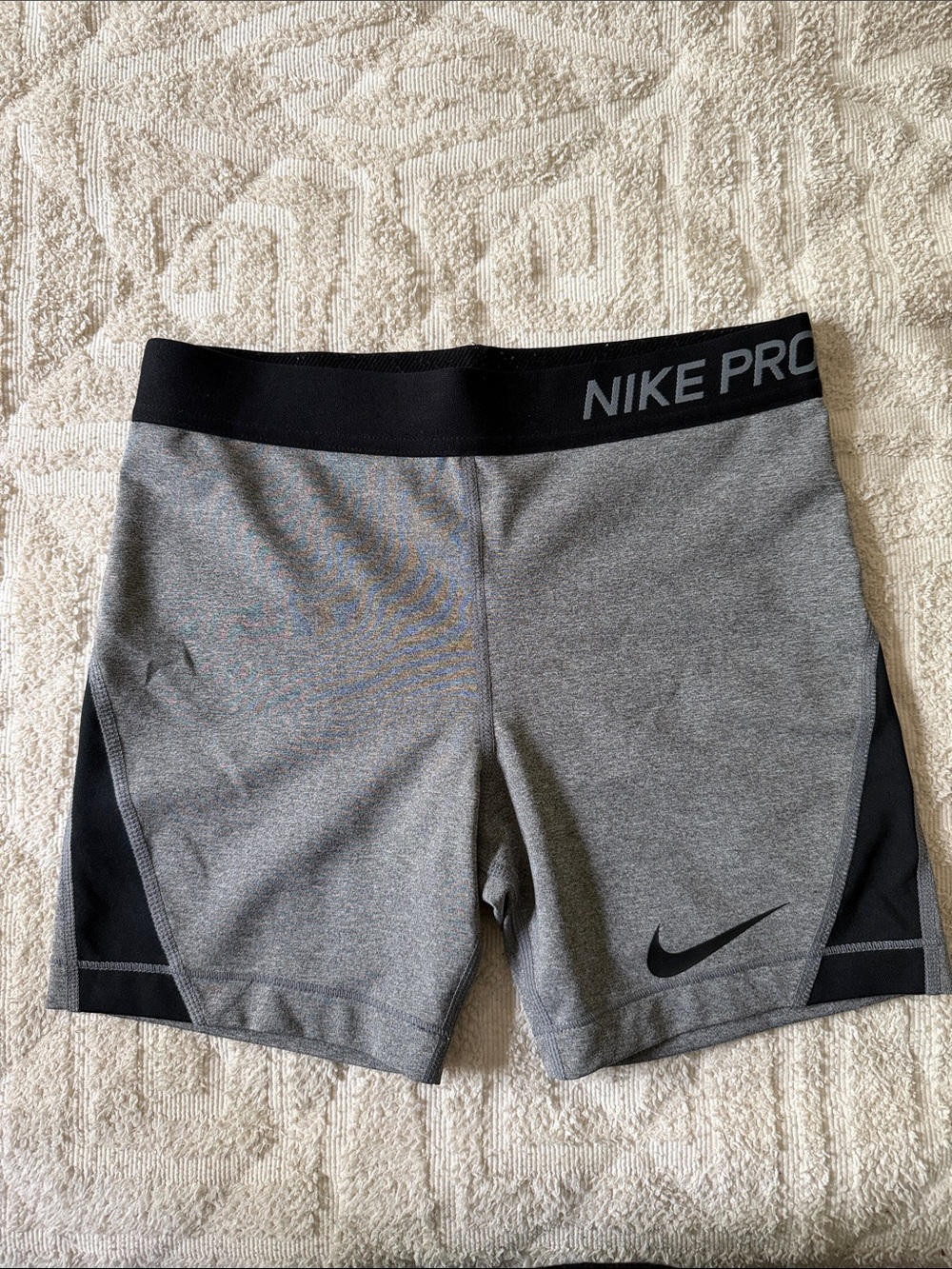 Nike Gray and Black Pro Compression Shorts